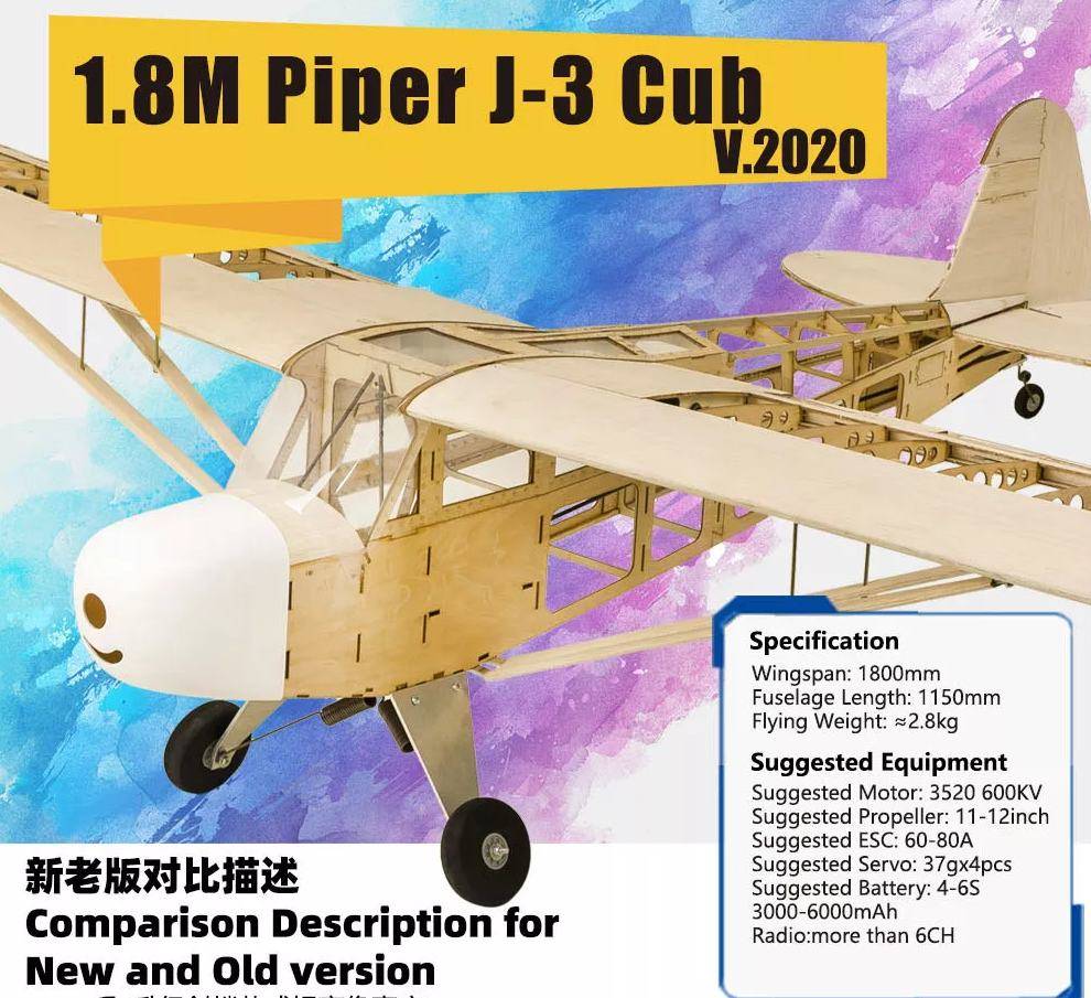 Piper J3 Cub 1800 mm KIT FULL version - foto 3