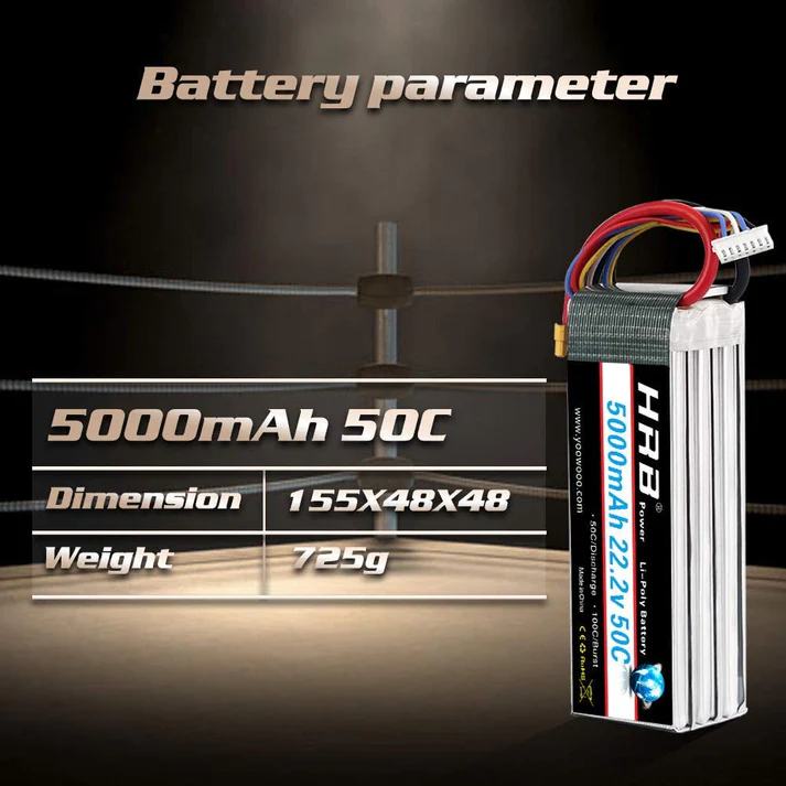 HRB 5000 MAH - 6S 22.2V - XT90 - foto 3