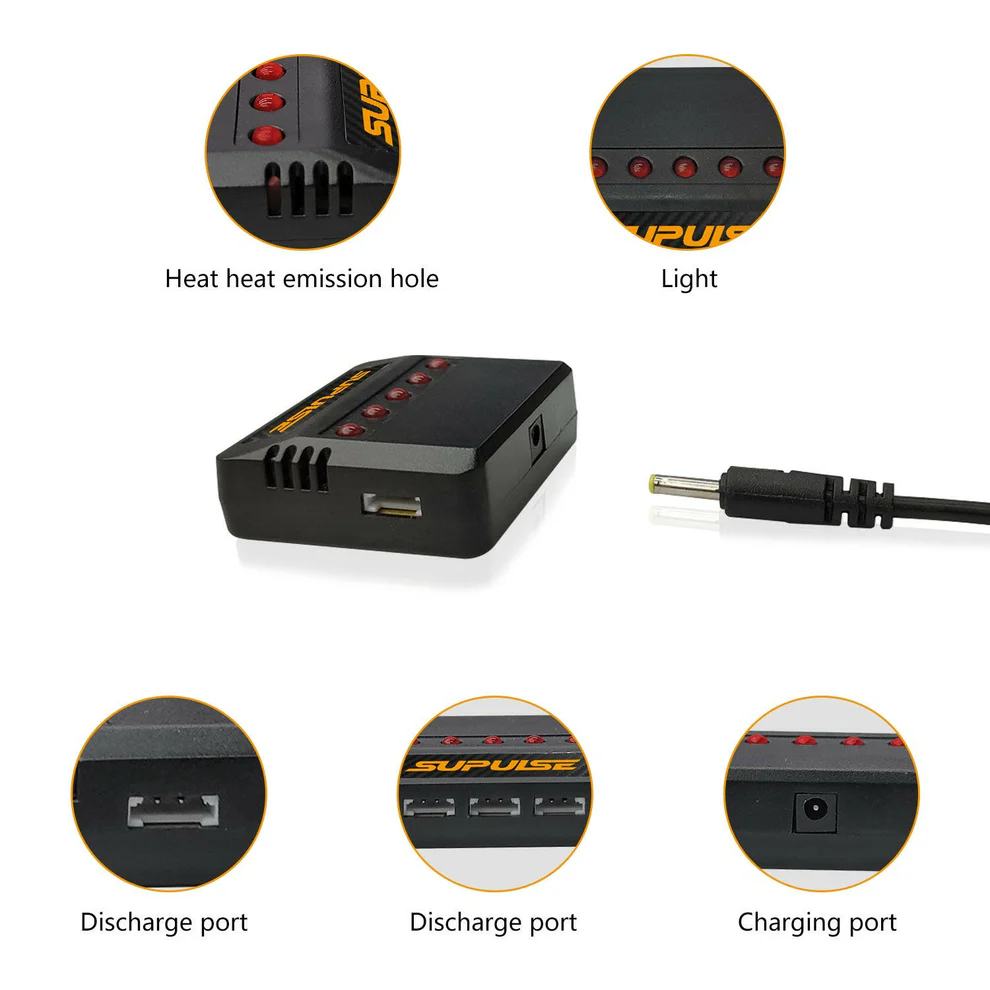 Supulse - Cargador de batería mini LiPo 5 salidas / Cargador compacto - foto 6