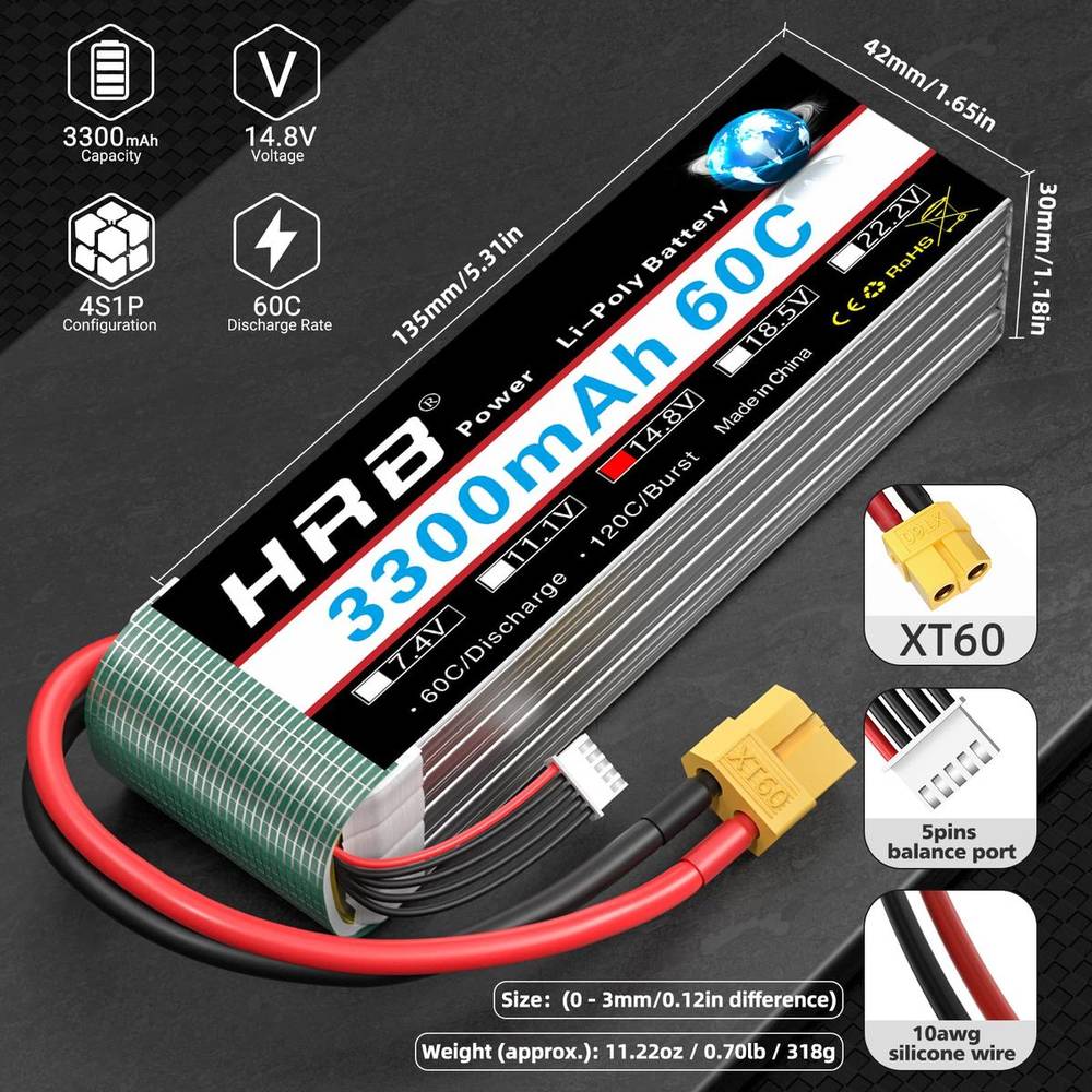HRB 3300 MAH - 4S 14.8V - XT60 - foto 2