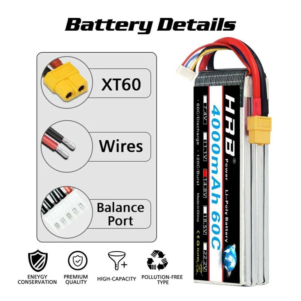 HRB 4000 MAH - 4S 14.8V - XT60 - foto 2