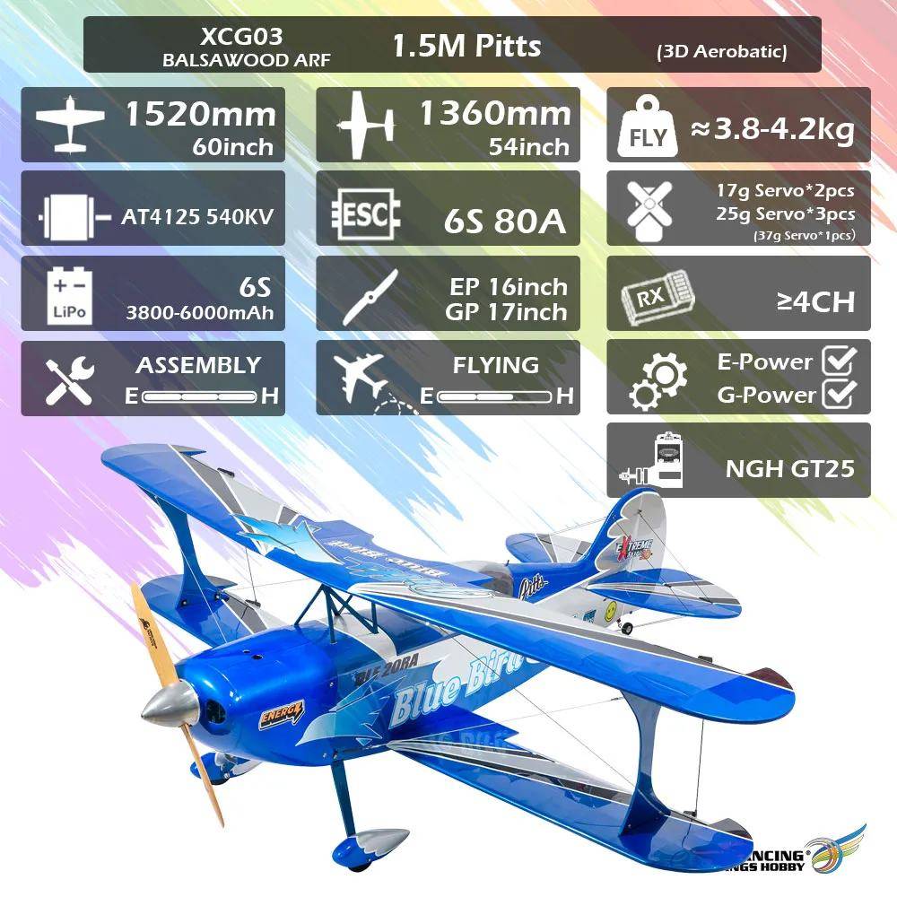DWHobby Pitts 60" (1520mm) Biplano Acrobático ARF - foto 9