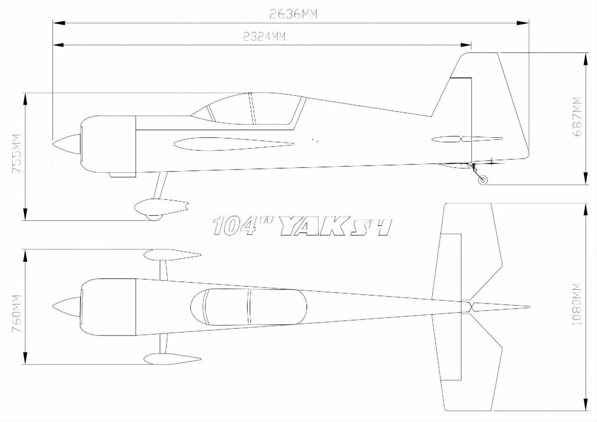 Skywing RC – 104″ Yak 54 ARF / Azul - foto 2