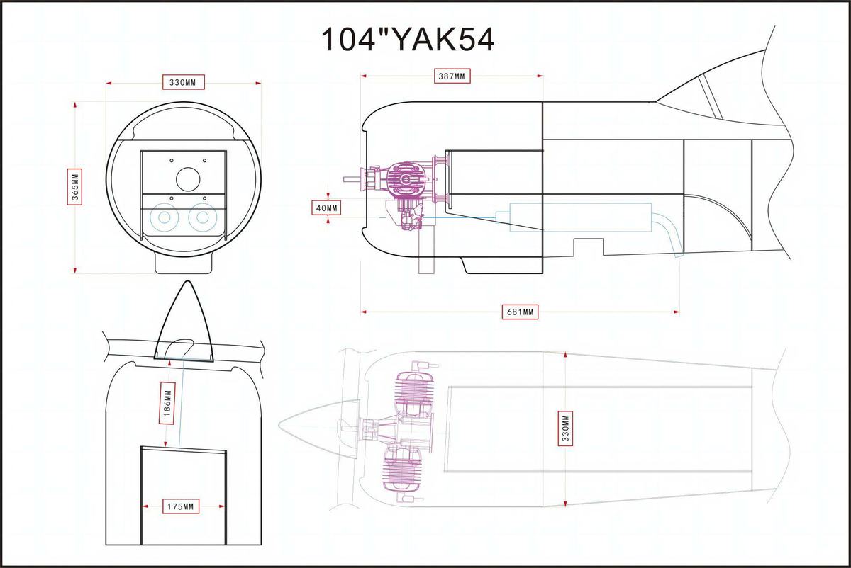 Skywing RC – 104″ Yak 54 ARF / Azul - foto 3