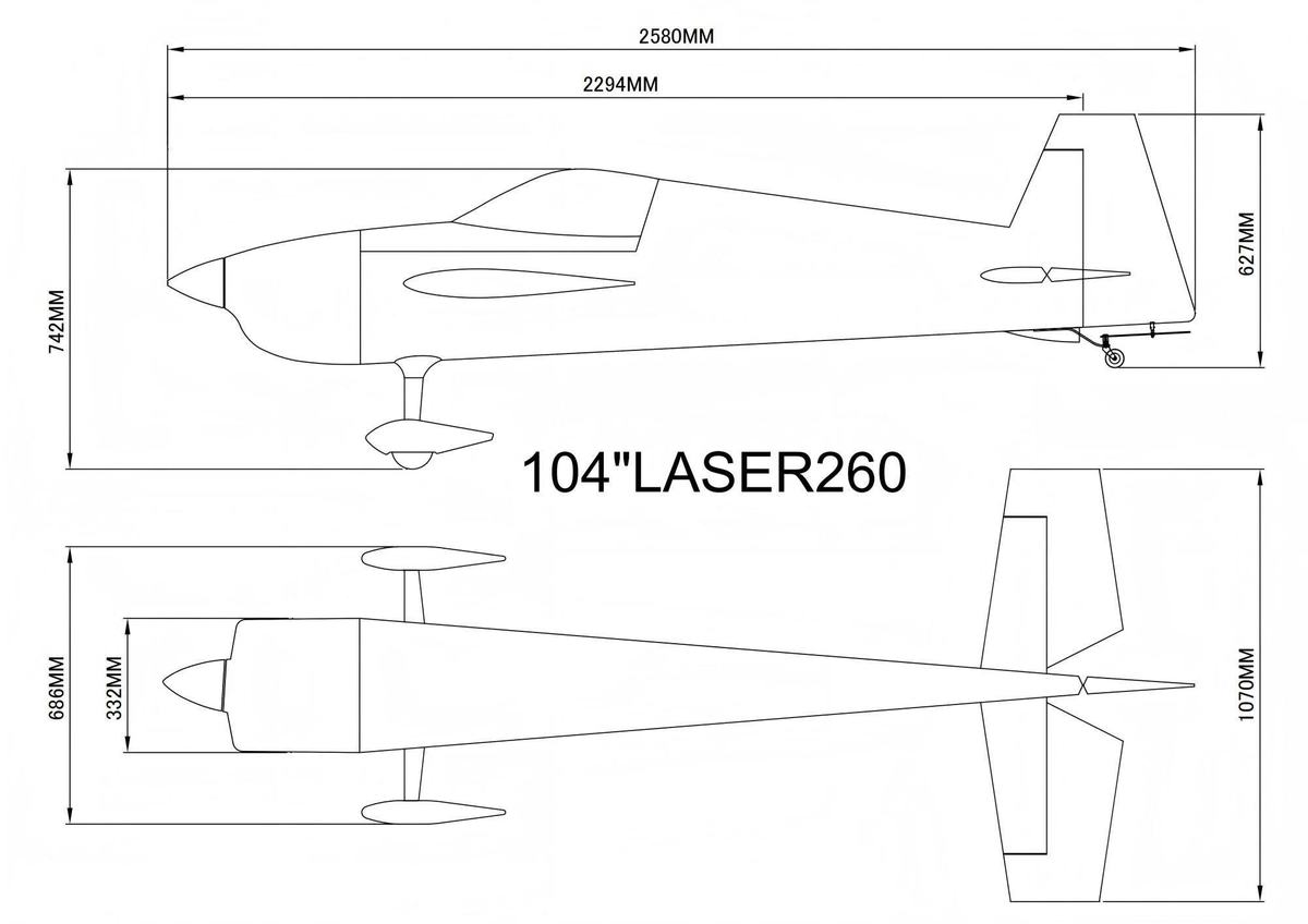 Skywing RC – 104″ Laser 260 PLUS ARF / Naranjo - foto 2