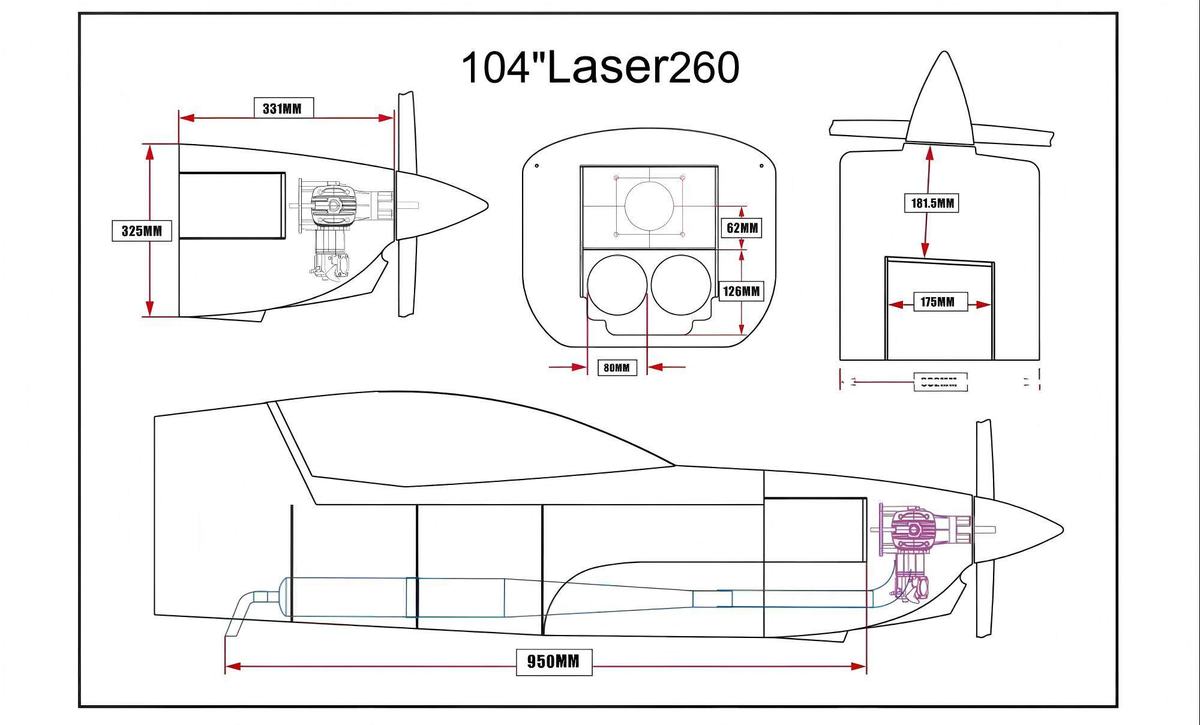 Skywing RC – 104″ Laser 260 PLUS ARF / Naranjo - foto 3