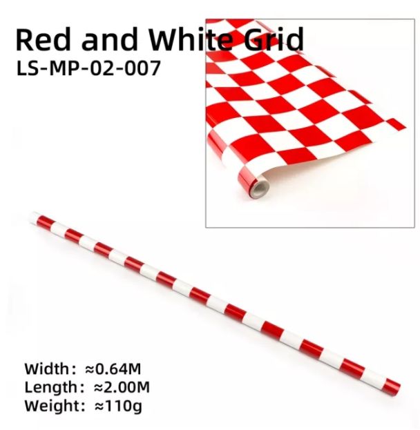 Patrón cuadriculado Rojo + Blanco (2m)