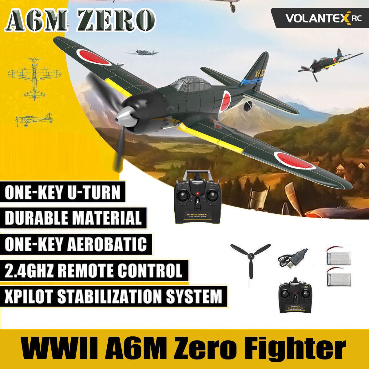 Volantex A6M Zero - 400 / 4 Canales con Gyro / RTF