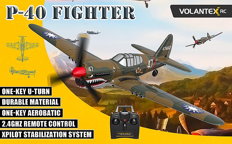 Volantex P40 Warhawk - 400 / 4 Canales con Gyro / RTF