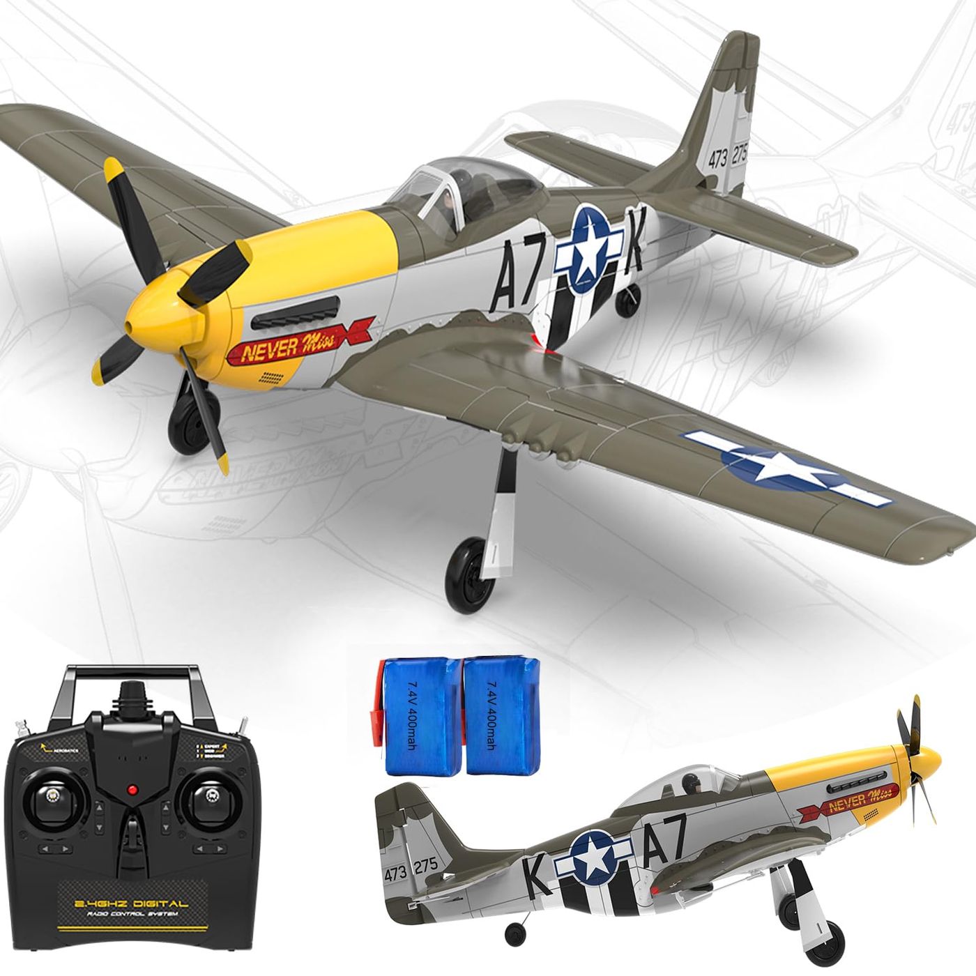 Volantex P51D - 500 / 4 Canales con Gyro / RTF